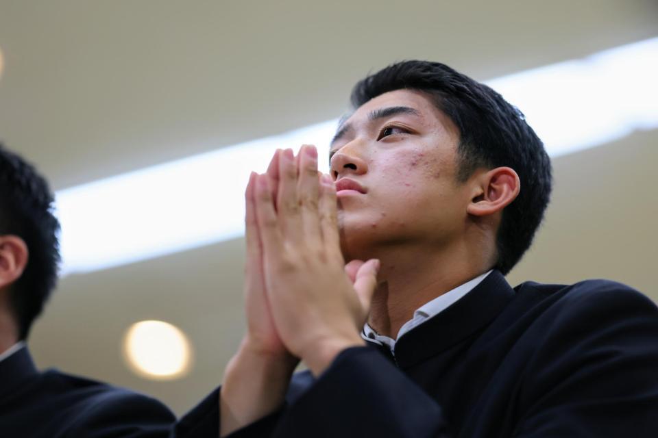 巨人から１位指名を受けた横浜高の織田翔希