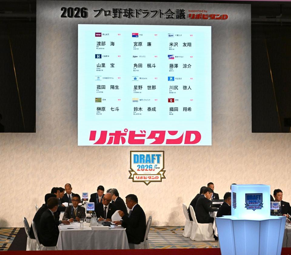 １２球団の１位指名選手が決定する（撮影・堀内翔）