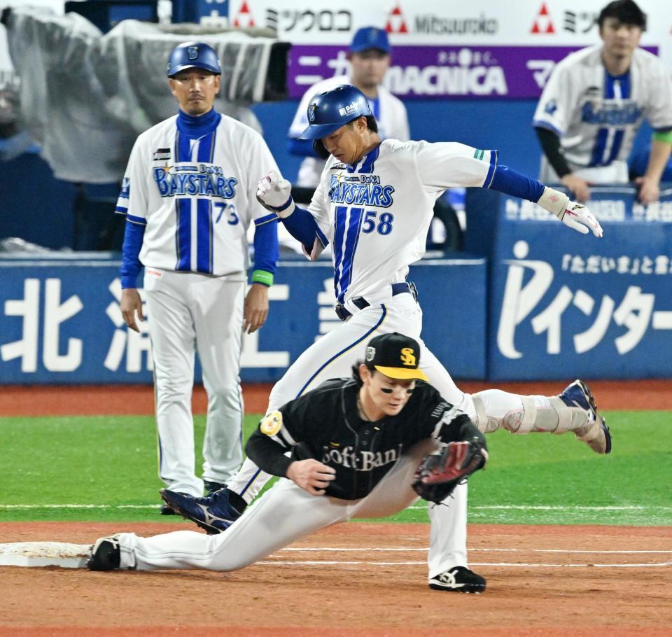 １回、併殺に倒れた梶原