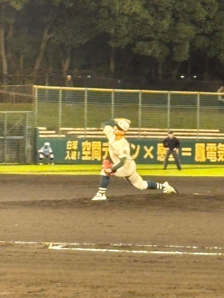 八幡商戦に先発した谷口（撮影・山村菜々子）