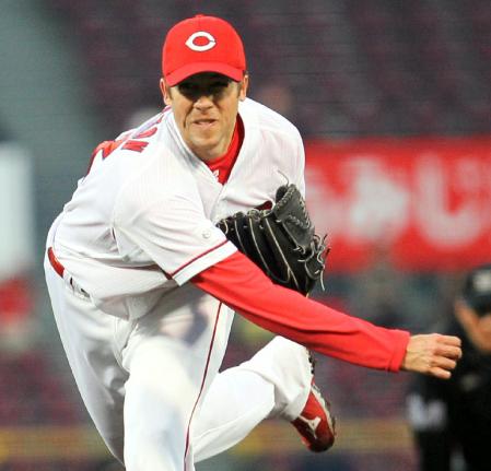 力投する広島先発広島・ブライアン・バリントン＝マツダスタジアム（撮影・出月俊成）