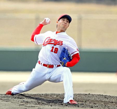 　新球シュートを効果的に使い、開幕に向けてアピールした野村（撮影・北村雅宏）
