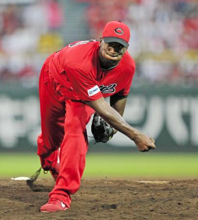 　来日初先発で６回を１失点と好投したヒース（撮影・北村雅宏）