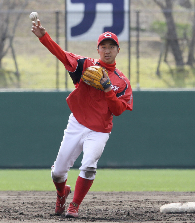 選手兼任で野手コーチ補佐に就いた東出