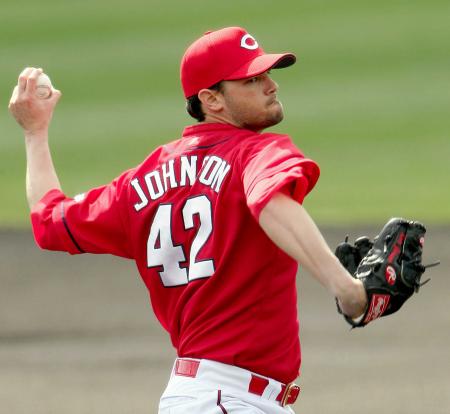 　シート打撃に登板したジョンソン