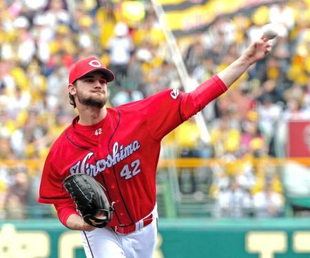 　７回２失点の好投を見せたジョンソン（撮影・飯室逸平）