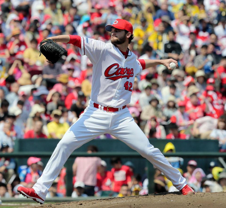 ５回を無失点に抑えた広島　クリス・ジョンソン＝マツダスタジアム（撮影・出月俊成）