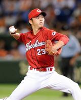 巨人相手に力投する薮田（撮影・開出牧）