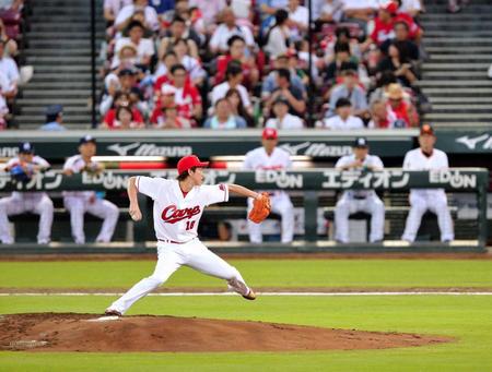 　２回を無失点に抑える好投を見せた前田（撮影・北村雅宏）