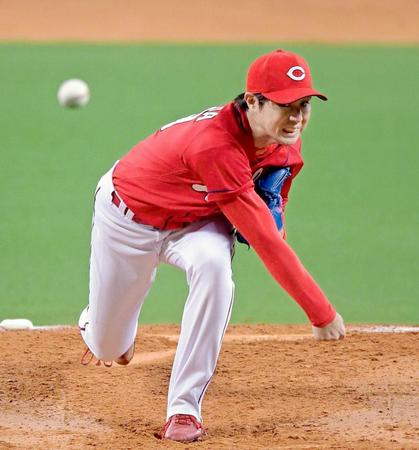 力投する野村（撮影・吉澤敬太）