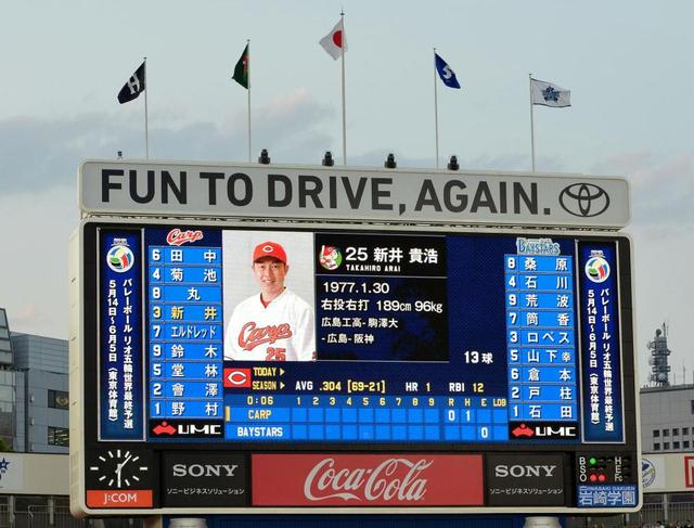 新井が４番でスタメン！２５２日ぶり　死球の右手首は「大丈夫」