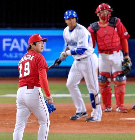 　５回、ロペスに犠飛を浴びる野村