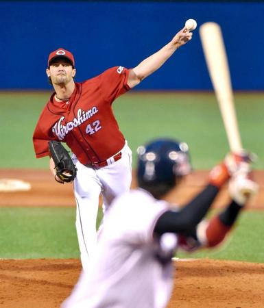 　６回３失点で４勝目を挙げたジョンソン（撮影・出月俊成）