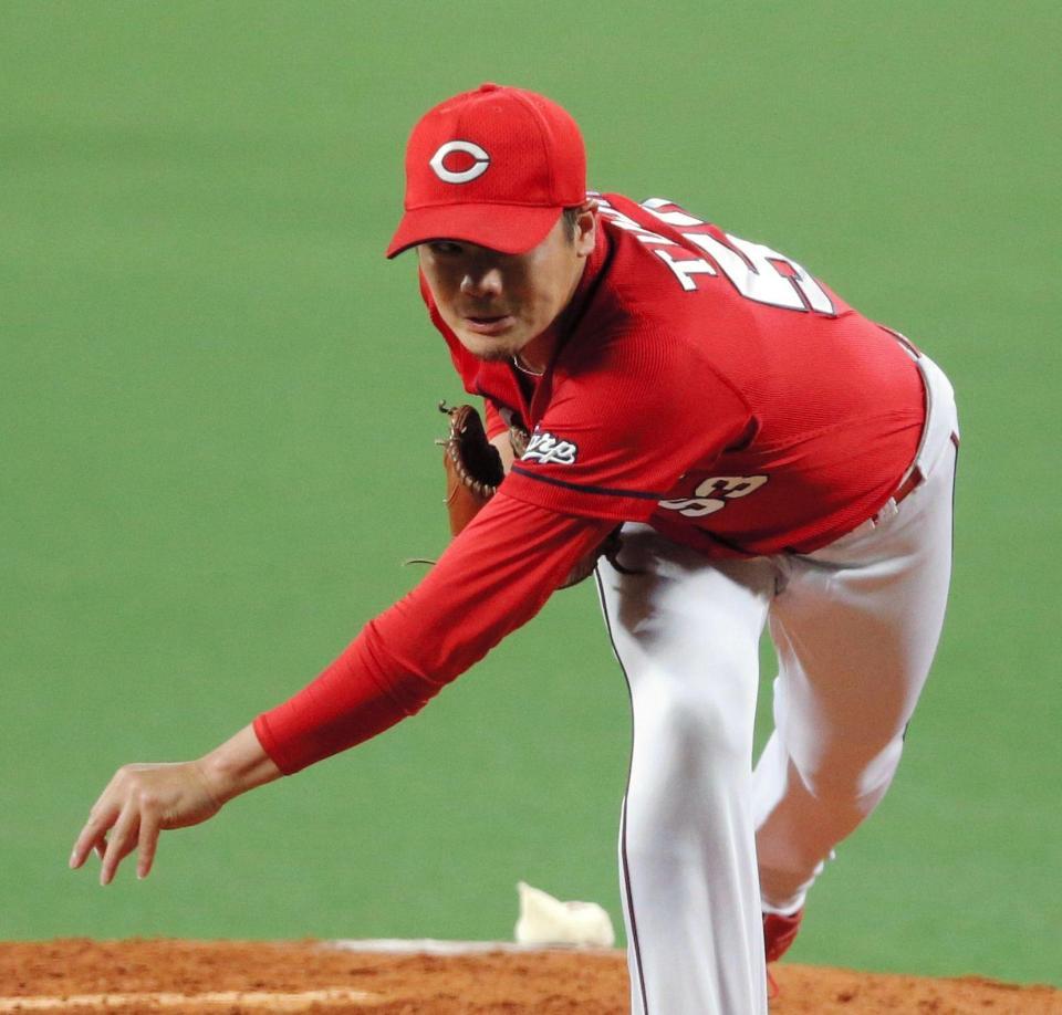 力投する広島・戸田隆矢＝ナゴヤドーム（撮影・高部洋祐）