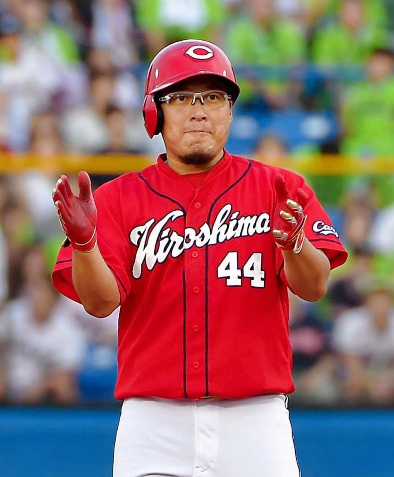 広島・松山が先制二塁打「しっかりと振り抜けた」/カープ/デイリー