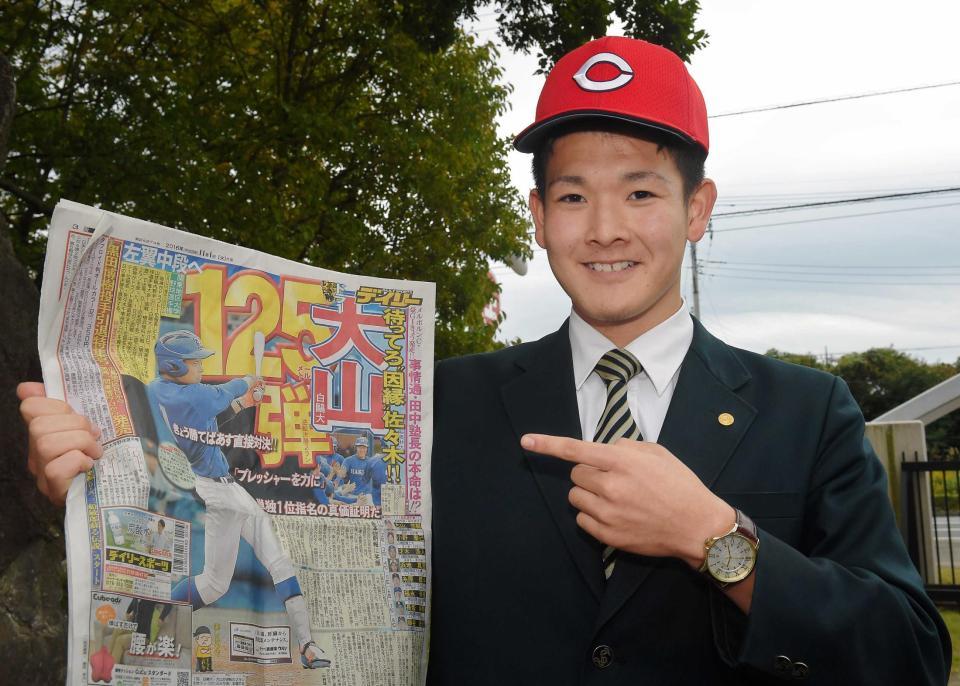 　つくば秀英高校の先輩、白鴎大・大山との対戦を熱望する長井（撮影・堀内翔）