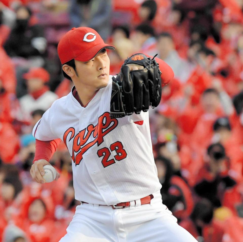 　力投する薮田（撮影・高部洋祐）