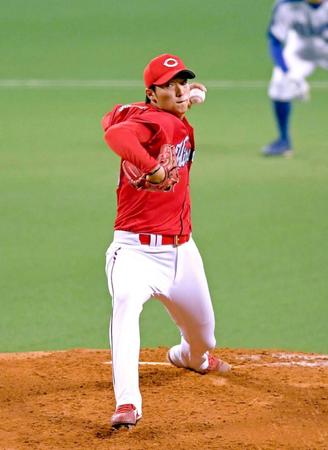 　６回１／３を投げて３失点の床田（撮影・山口登）