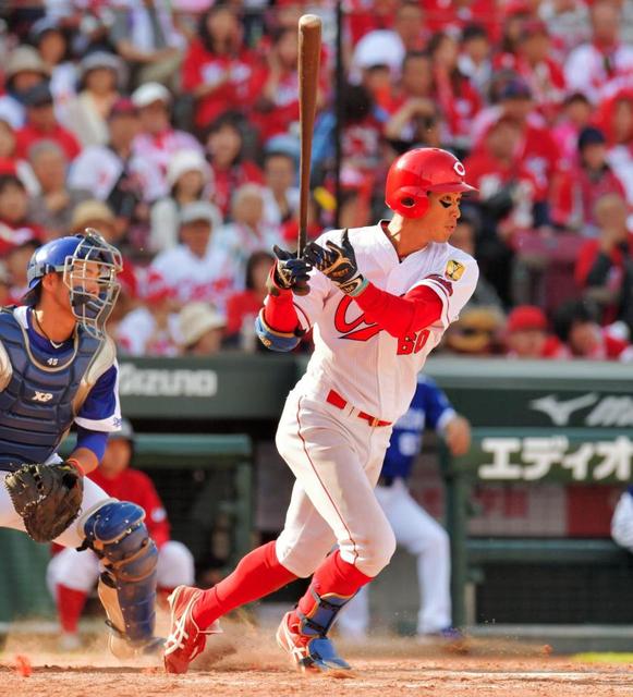 広島・安部が３安打に１盗塁　規定打席不足ながら盗塁数リーグトップ