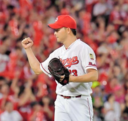 　７回２失点と好投し１２勝目を挙げた薮田（撮影・吉澤敬太）