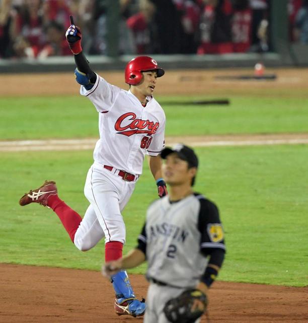 広島カープ 安部友裕サヨナラホームランＴシャツ プロ野球 CARP 2019 新品 カープグッズ トップス 201987654320 安部の４号ソロで同点も\u2026巨人・ギャレットに痛恨の被弾⁄カープ