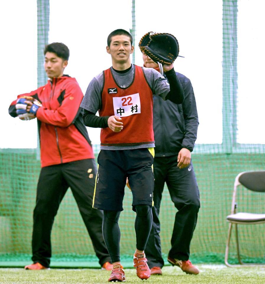 　特注ミットを発注した中村奨