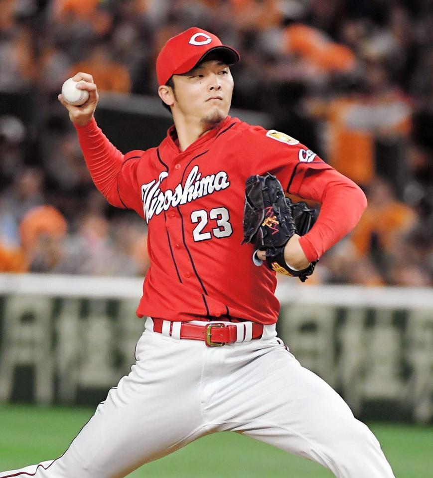 ６回から２番手として登板した薮田（撮影・堀内翔）