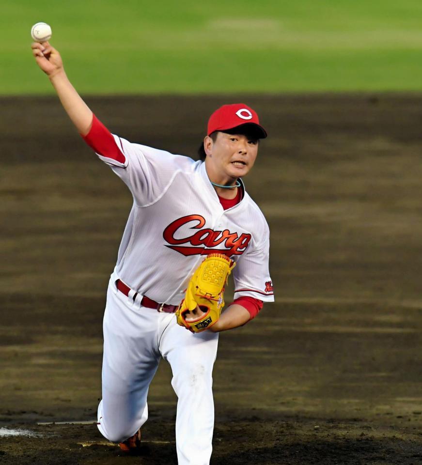 力投する大瀬良（撮影・高部洋祐）