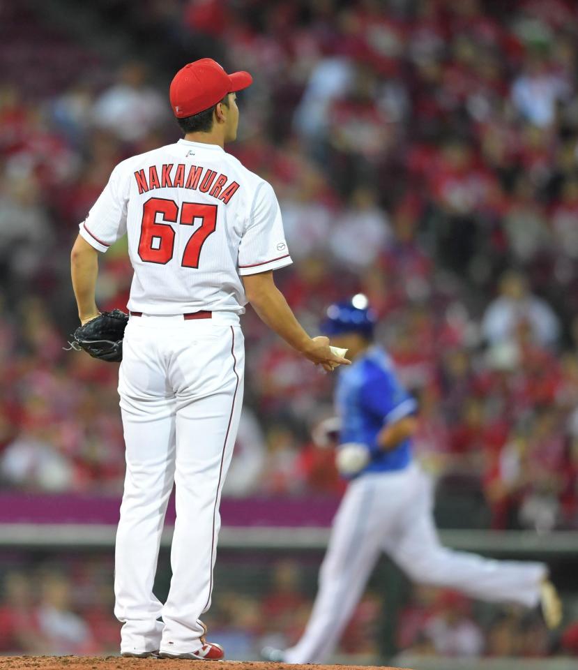 ２回、ＤｅＮＡ・筒香に先制となるソロを浴びた広島・中村＝マツダスタジアム（撮影・北村雅宏）