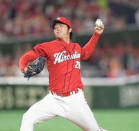 　力投する床田（撮影・金田祐二）