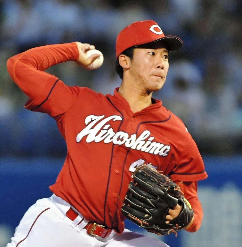 力投する広島先発広島・山口翔＝神宮（撮影・出月俊成）