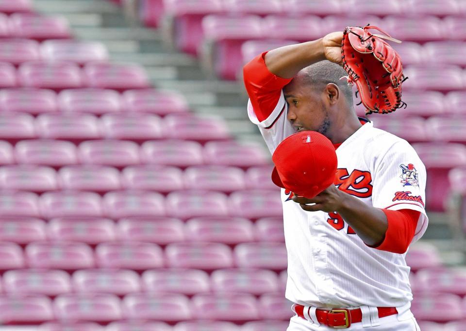 　７回、１イニングで５失点し、精彩を欠いたフランスア（撮影・立川洋一郎）