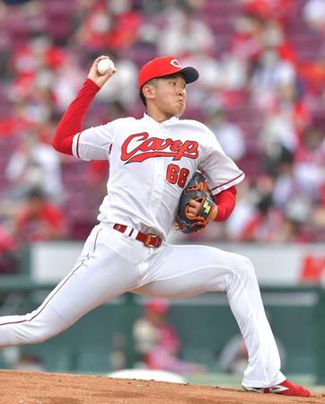 ヤクルト打線を相手に力投する遠藤（撮影・立川洋一郎）