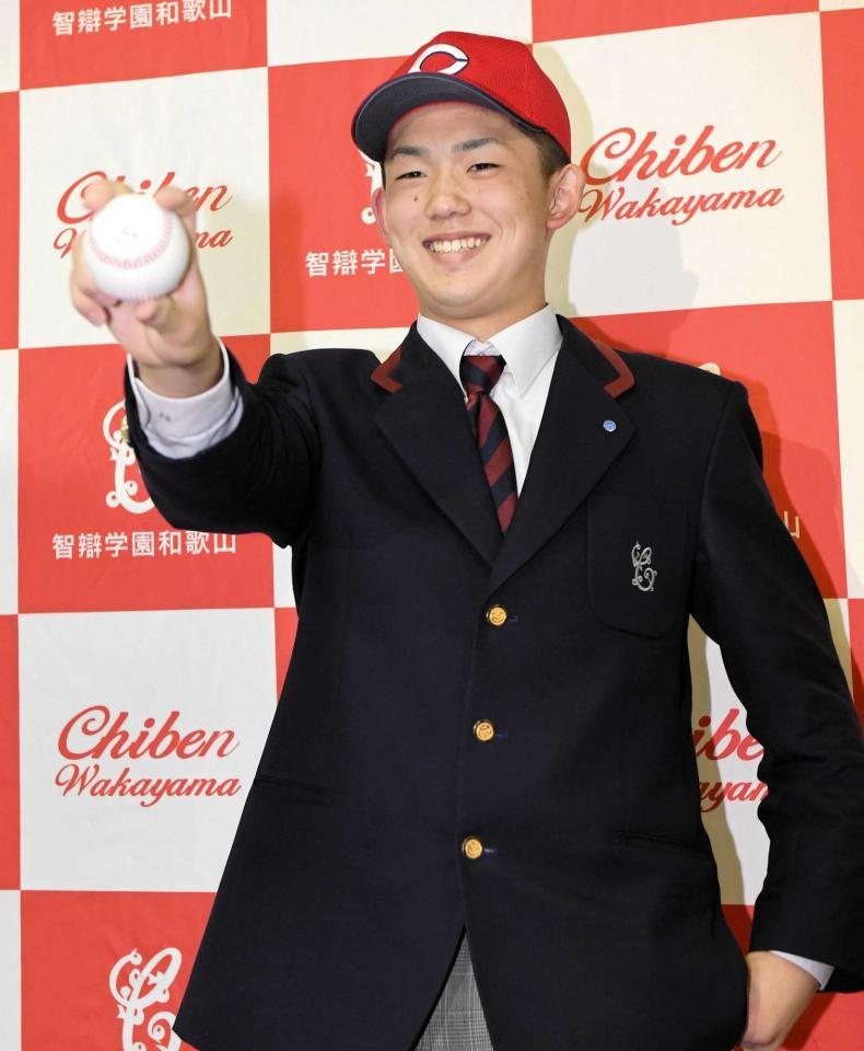 　広島から４位指名を受けた智弁和歌山・小林