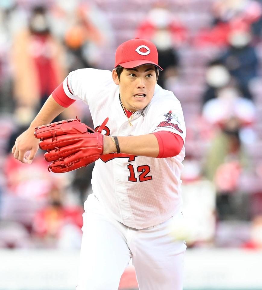 ９回２失点の好投を見せた九里（撮影・飯室逸平）