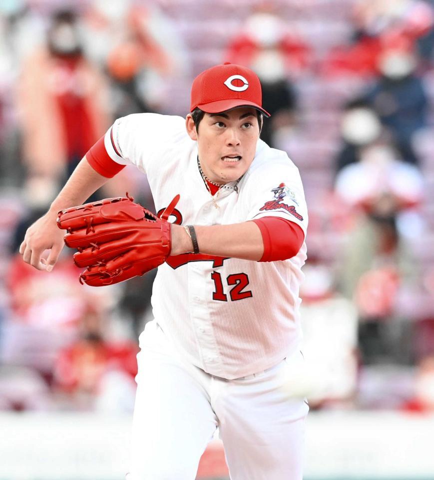 ９回２失点の好投を見せた九里（撮影・飯室逸平）