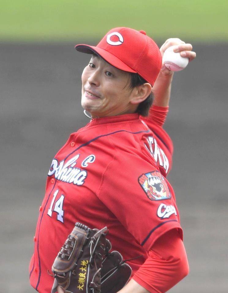 先発し、力投する広島・大瀬良大地（撮影・北村雅宏）