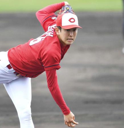 　２月２５日、紅白戦に先発し、好投を見せた遠藤