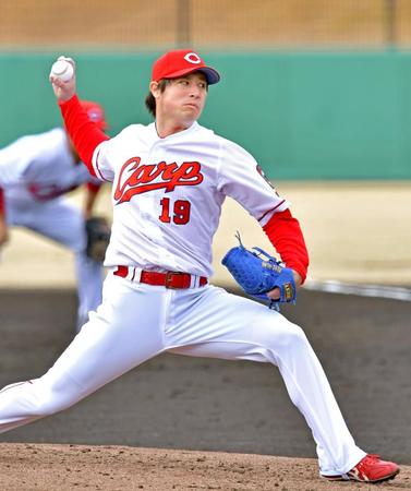 　先発で３回を投げ、１安打無失点の好投を見せた野村（撮影・立川洋一郎）