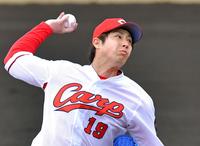 先発で３回を投げ、１安打無失点の好投を見せた野村（撮影・立川洋一郎）