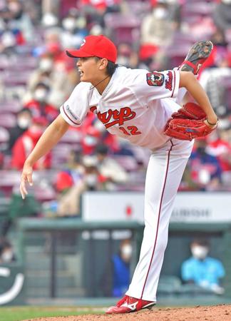 　９回表に登板し１イニング１失点の大道（撮影・立川洋一郎）