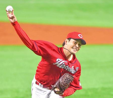 先発し６回無失点の大瀬良（撮影・立川洋一郎）