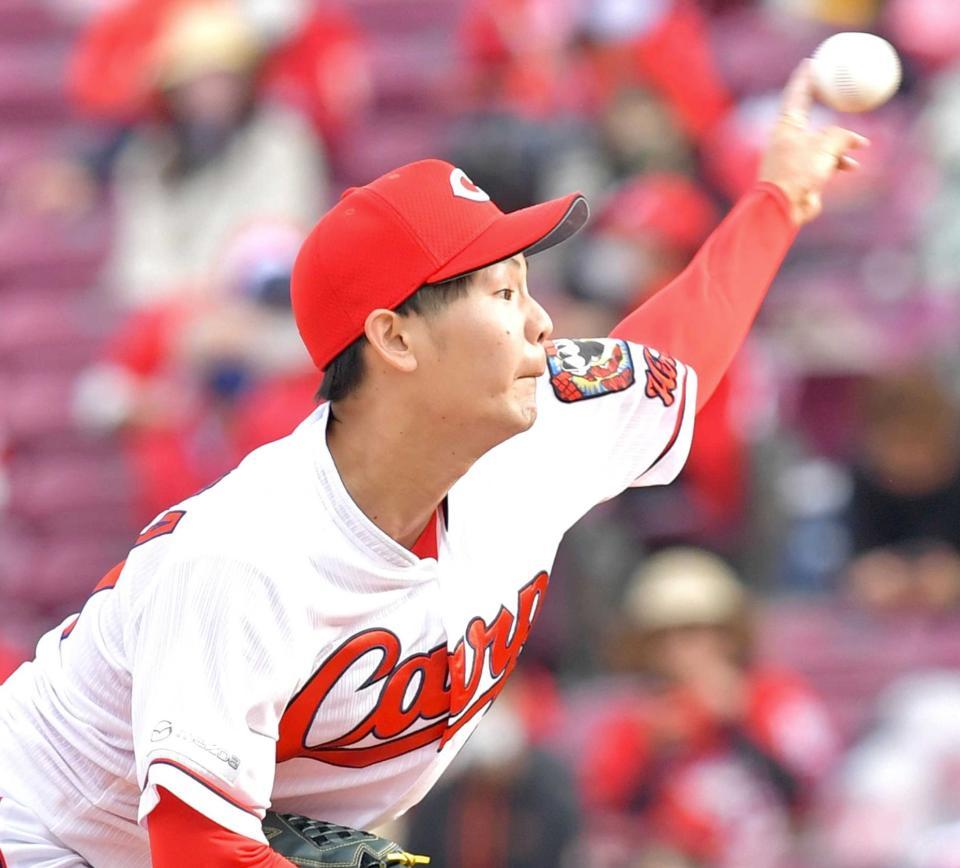 　７回表にプロ初登板し、１イニングを無失点に抑えた森浦