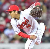 　６回無失点の好投を見せた大瀬良（撮影・立川洋一郎）