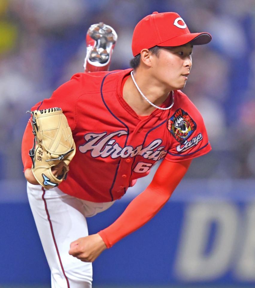 　中日打線を相手に力投する先発の玉村（撮影・立川洋一郎）