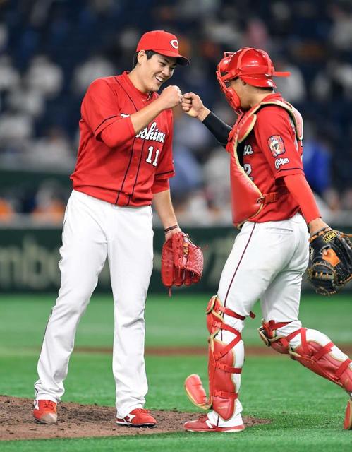 広島・九里、リーグトップタイ5勝 頼もし~鯉女房に導かれて2失点完投