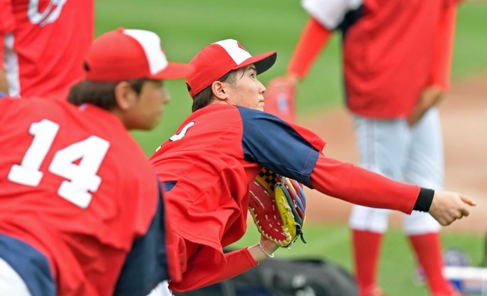 １軍に合流して調整する森下