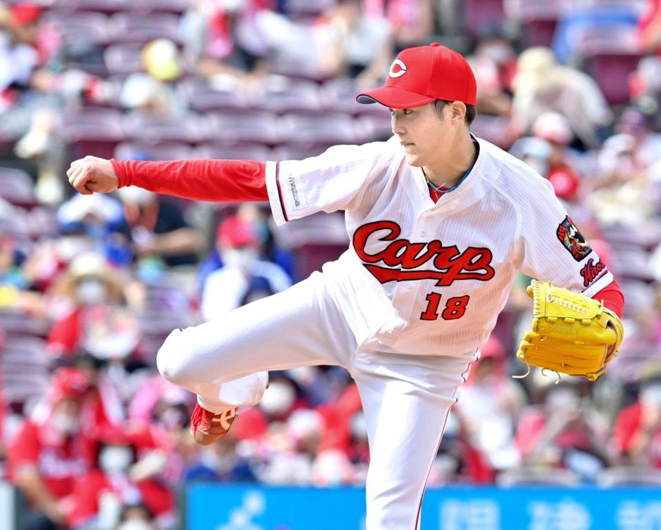 　８回１失点の好投を見せた森下（撮影・立川洋一郎）  