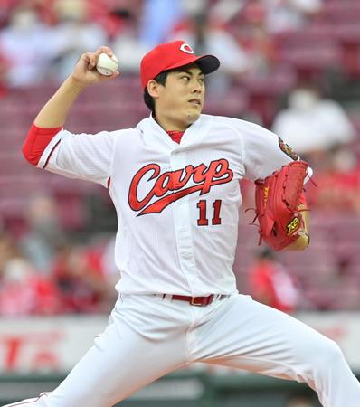 　ＤｅＮＡ打線を相手に力投する先発の九里（撮影・立川洋一郎）