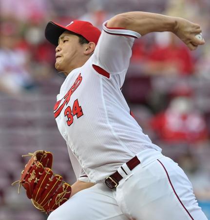 　ＤｅＮＡ打線を相手に力投する先発の高橋昂（撮影・立川洋一郎）